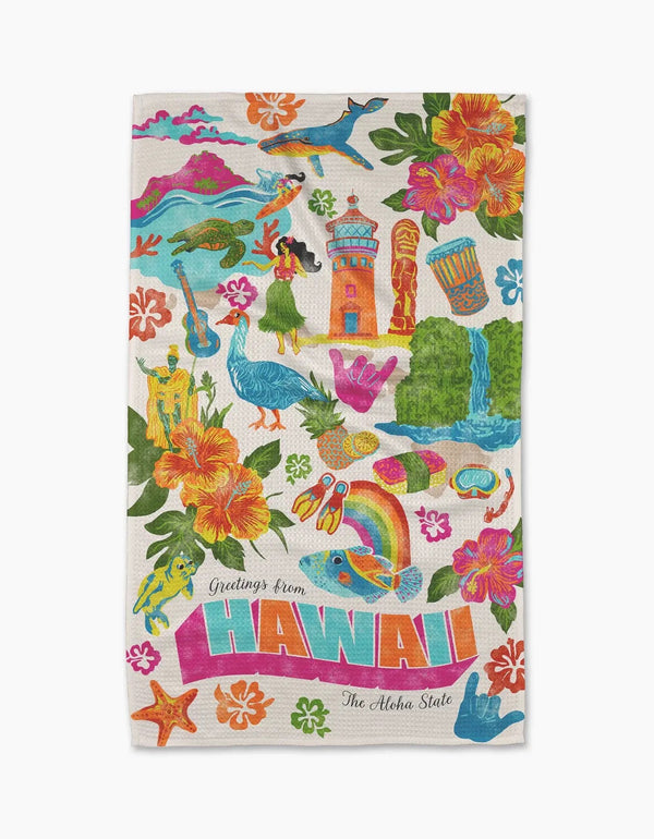 Geometry House Tea Towel - Greetings from Hawaii
