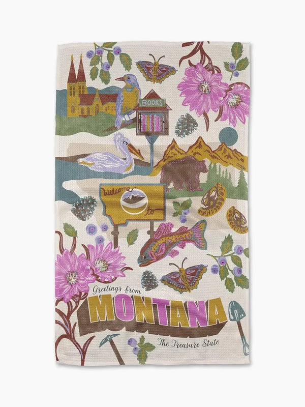 Geometry House Tea Towel - Greetings from Montana