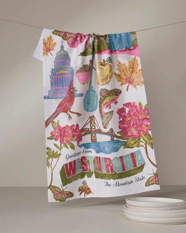Geometry House Tea Towel - Greetings from West Virginia