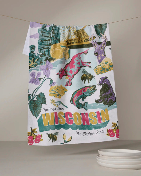 Geometry House Tea Towel - Greetings from Wisconsin