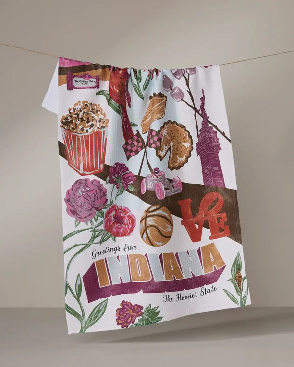 Geometry House Tea Towel - Greetings from Indiana