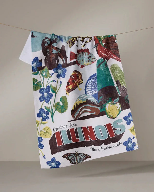 Geometry House Tea Towel - Greetings from Illinois