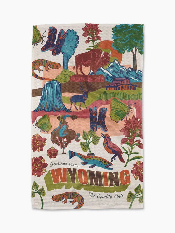 Geometry House Tea Towel - Greetings from Wyoming