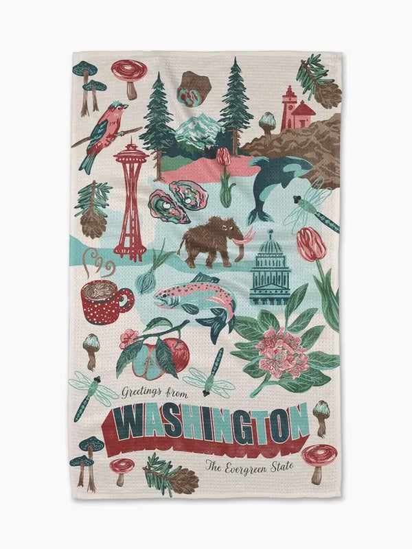 Geometry House Tea Towel - Greetings from Washington