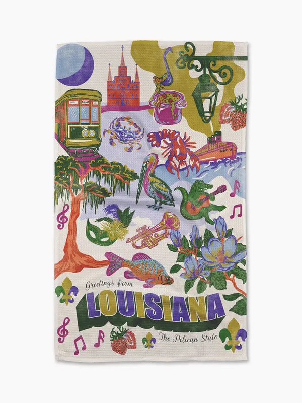 Geometry House Tea Towel - Greetings from Louisiana