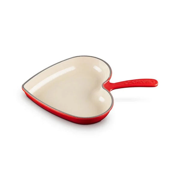 Le Creuset Cast Iron Heart 10.25" Heart Skillet - Cerise (Red)