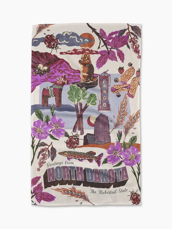 Geometry House Tea Towel - Greetings from North Dakota