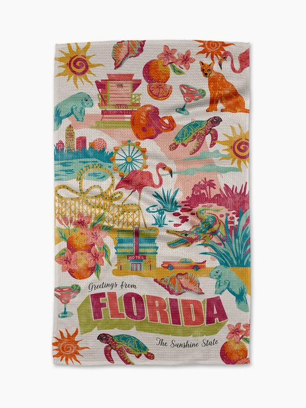 Geometry House Tea Towel - Greetings from Florida