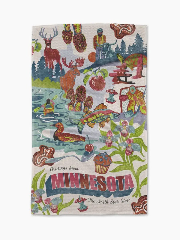 Geometry House Tea Towel - Greetings from Minnesota