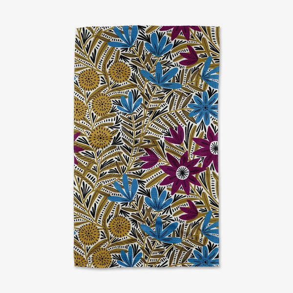 Geometry House Tea Towel -  Teagan Dark Maroon