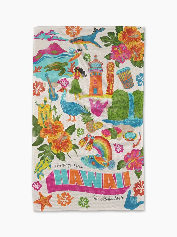 Geometry House Tea Towel - Greetings from Hawaii