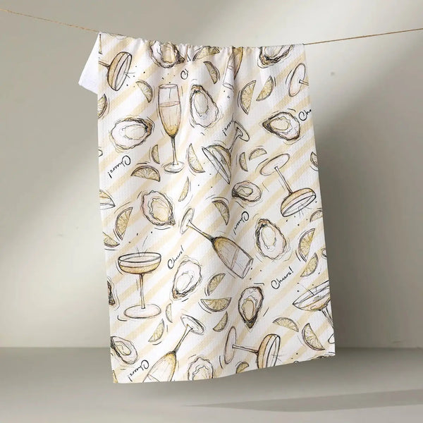 Geometry House Tea Towel - Oysters and Champagne