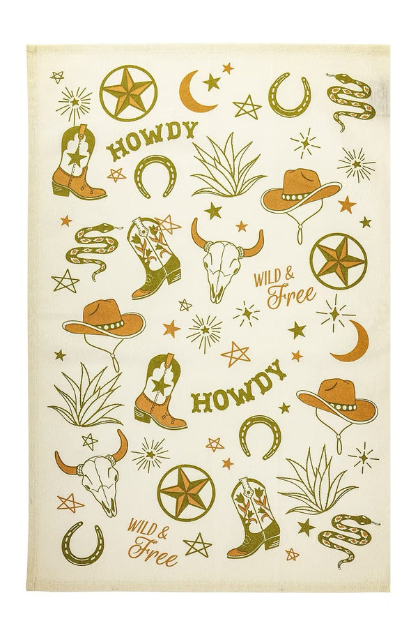 Mu Kitchen Cotton Designer Tea Towel - Wild West