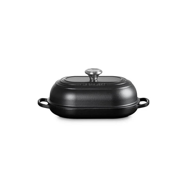 Le Creuset Cast Iron Signature 11.5" Oval Bread Oven - Licorice with SS Knob