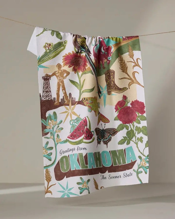 Geometry House Tea Towel - Greetings from Oklahoma