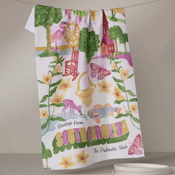 Geometry House Tea Towel - Greetings from South Carolina