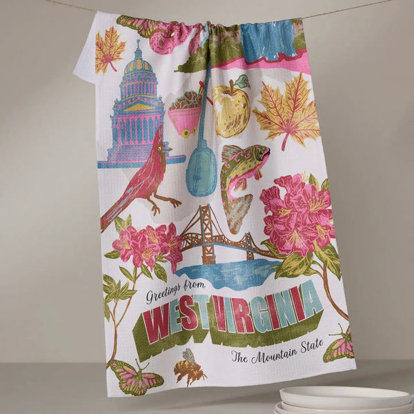 Geometry House Tea Towel - Greetings from West Virginia