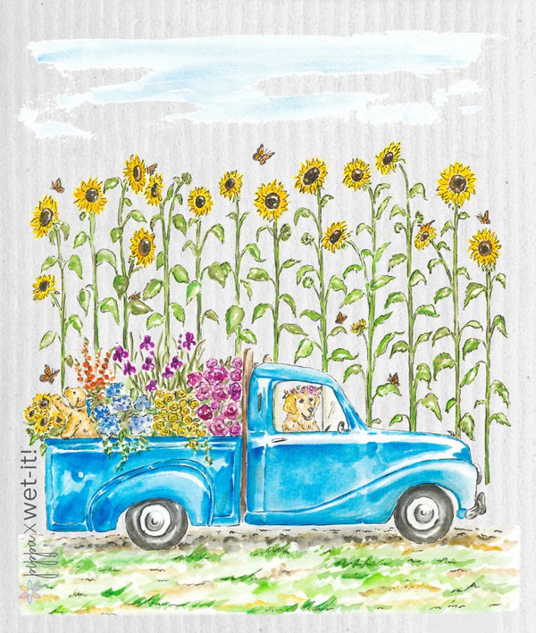 Wet-it Swedish Dish Cloth Pippa Flower Truck