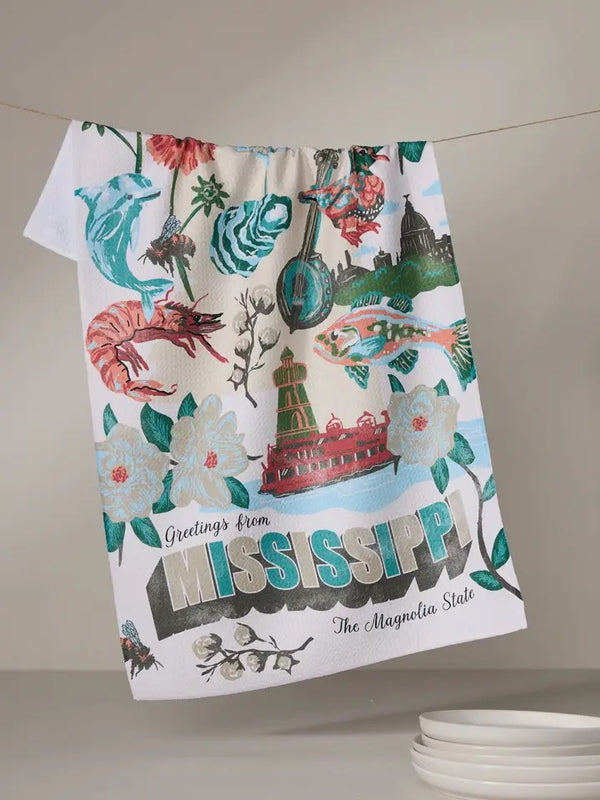 Geometry House Tea Towel - Greetings from Mississippi