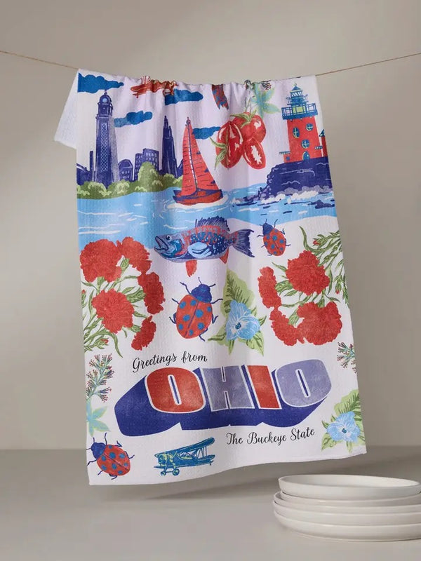 Geometry House Tea Towel - Greetings from Ohio