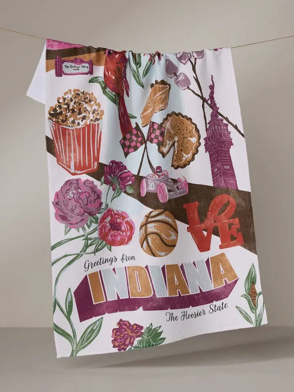 Geometry House Tea Towel - Greetings from Indiana