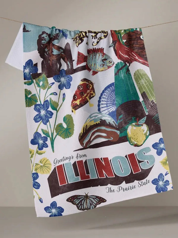 Geometry House Tea Towel - Greetings from Illinois