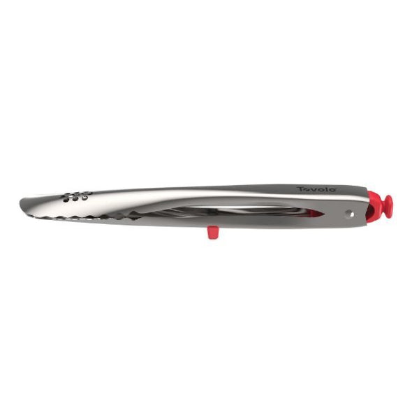 Tovolo Stainless Steel Click Lock 9" Tongs - Candy Apple Red