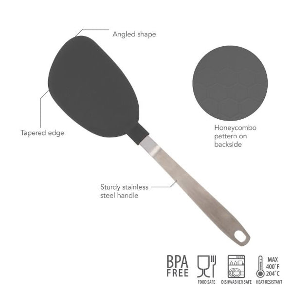 Tovolo Stainless Steel and Nylon Flex Turner - Charcoal