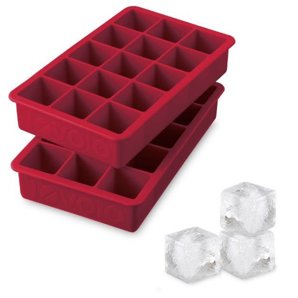 Tovolo Silicone Perfect Cube Ice Tray Set of 2 - Candy Apple Red