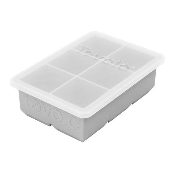 Tovolo Silicone Square King Ice Cube Tray W/ Lid - Oyster Gray