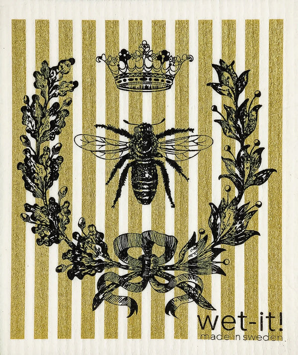 Swedish Cloth French Bee Black Gold