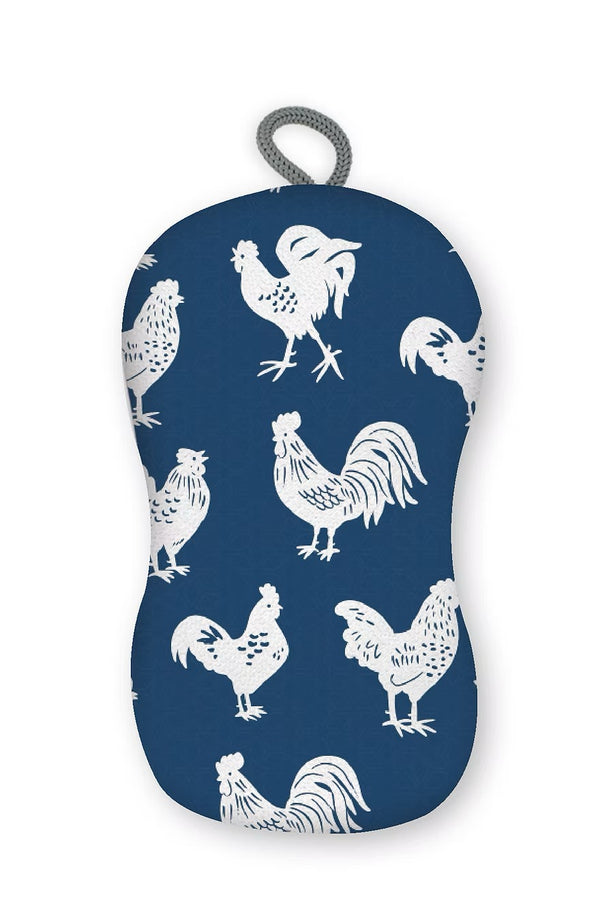 Mu Kitchen Designer Scrub Sponge - Blue Rooster