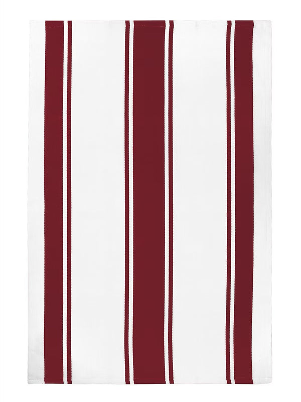 Mu Kitchen Classic Stripe Cotton Towel - Cabernet