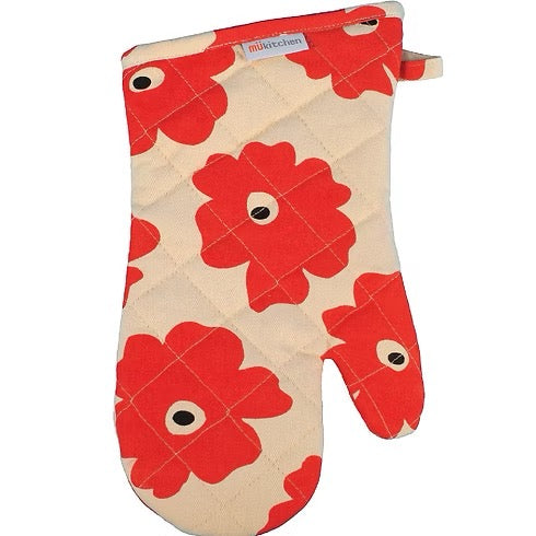 Mu Kitchen Designer Oven Mitt - Poppy