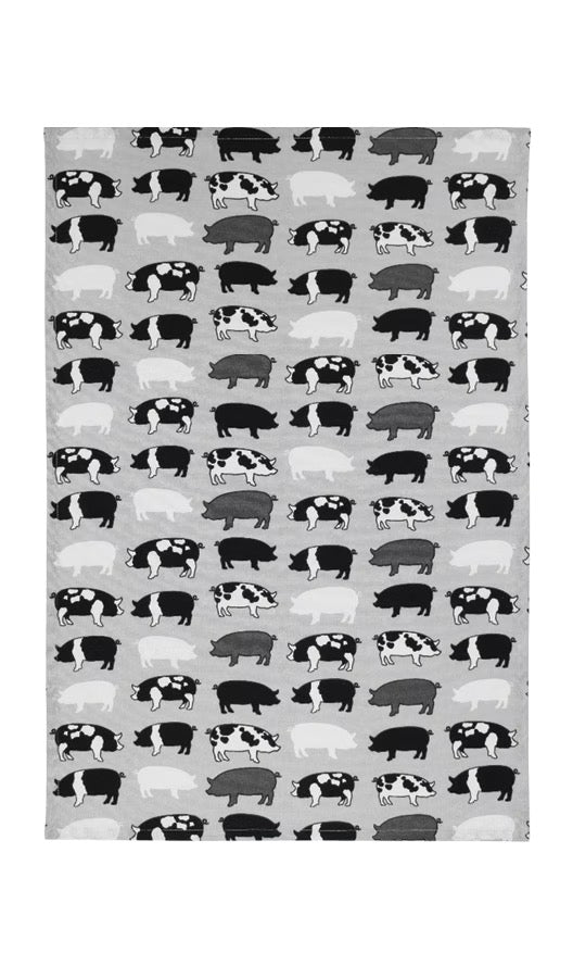 Mu Kitchen Cotton Designer Tea Towel - Pigs