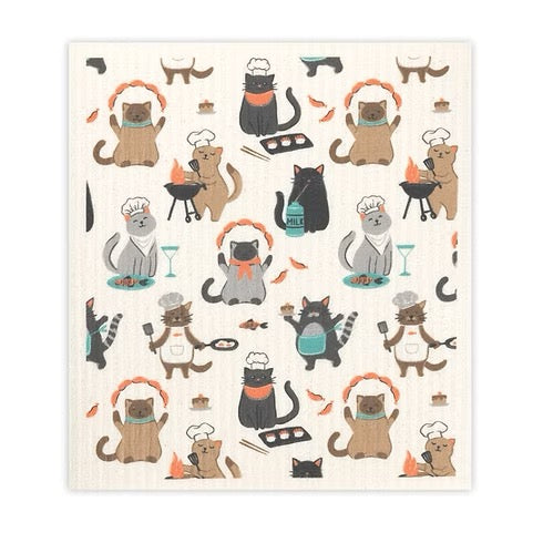 Mu Kitchen Designer Swedish Sponge Cloth - Culinary Cats