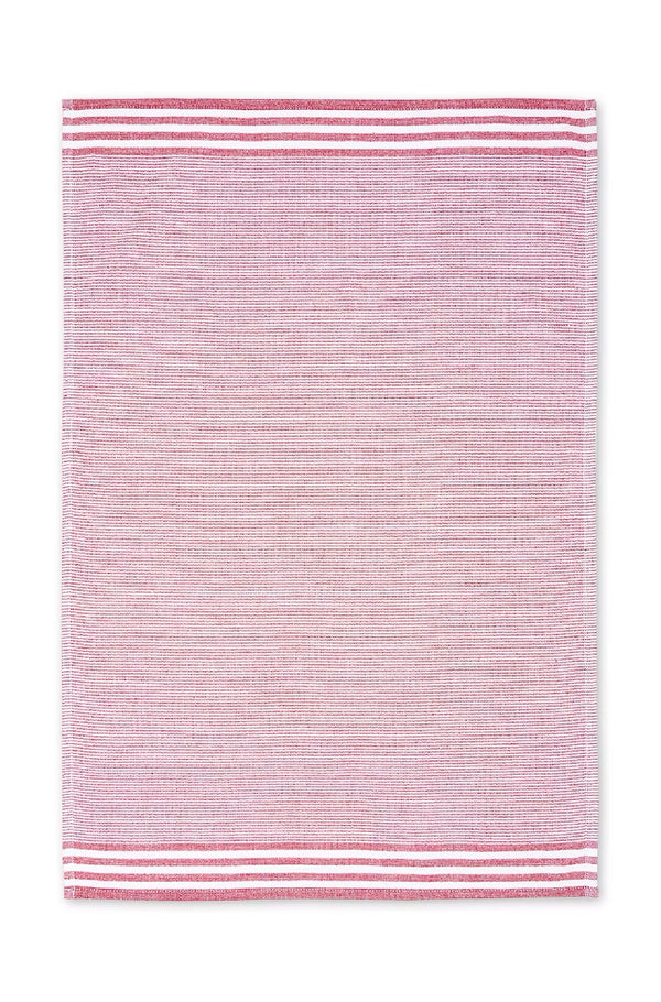 Mu Kitchen Modern Terry Stripe Kitchen Towel - Crimson