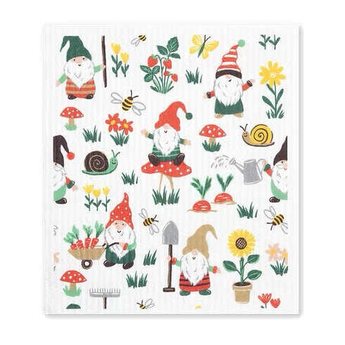 Mu Kitchen Designer Swedish Sponge Cloth - Garden Gnomes