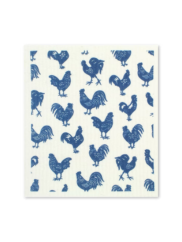 Mu Kitchen Designer Swedish Sponge Cloth - Blue Rooster