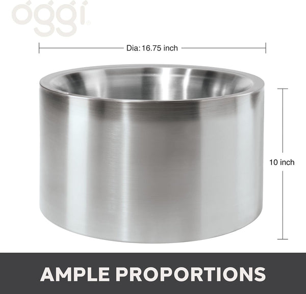 Oggi Stainless Steel Double Wall Party Tub - Large