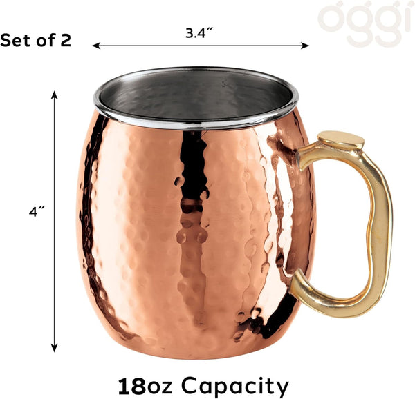 Oggi Hammered Moscow Mule Mug Set/2