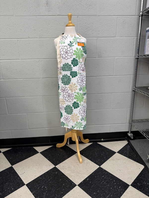 Mu Kitchen Adult Designer Chef's Apron - Succulents