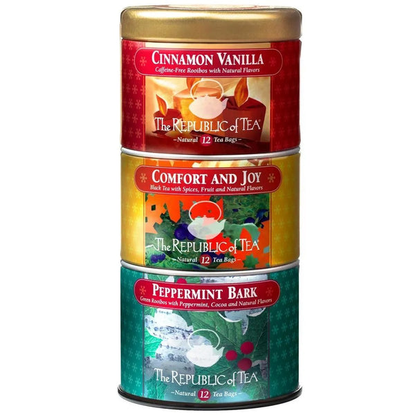 Republic of Tea Bags - Stackable Holiday Trio Tins