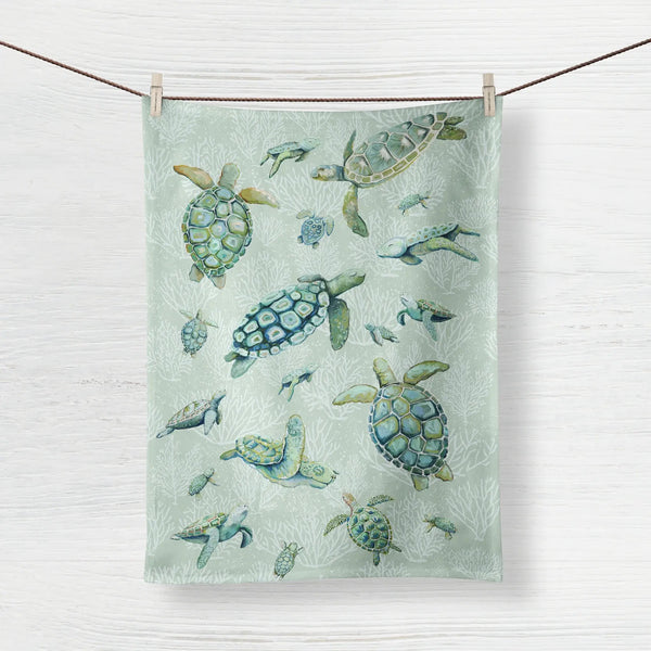 Sea Turtle Tea Towel by Cathy Walters