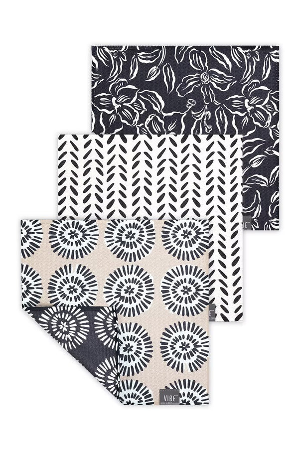 Mu Kitchen VIBE 3pc Dishcloth Set - Jet