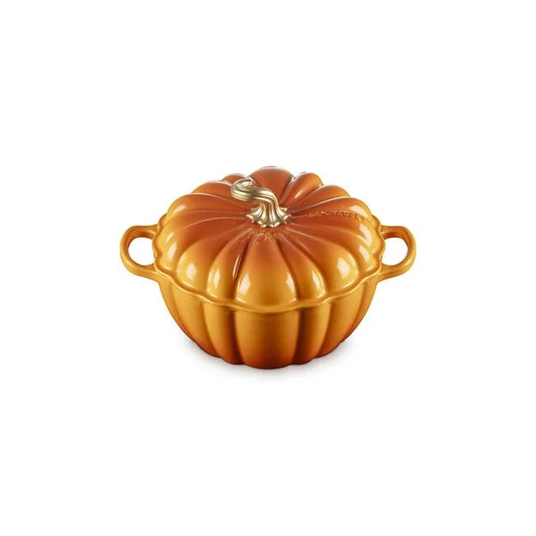 Le Creuset Signature Cast Iron 4qt Pumpkin Cocotte Oven - Persimmon with Gold Knob