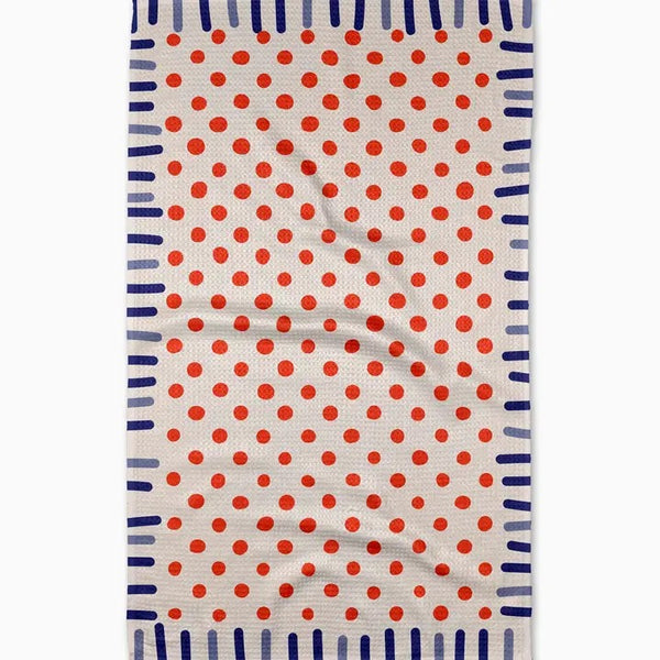 Geometry House Tea Towel -  Navy Fringe