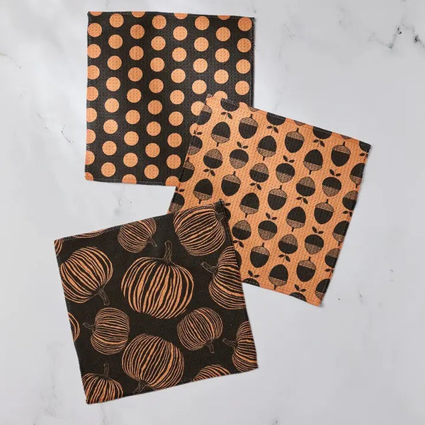 Geometry House 3pc Dish Cloth Set - Autumn Noir