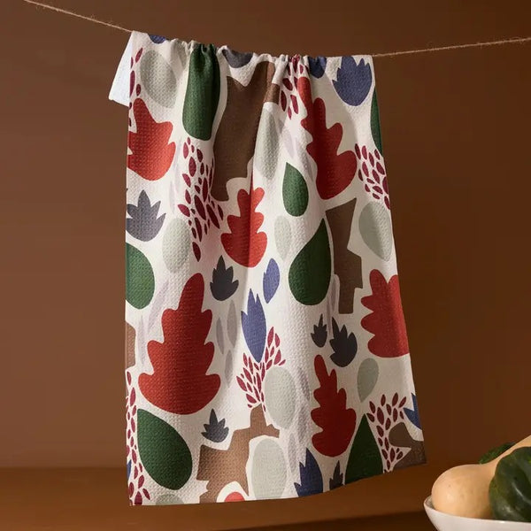 Geometry House Tea Towel - Cut Paper Leaves Cream