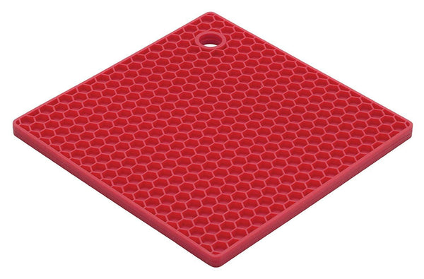 Harold Import Company Honeycomb Silicone Potholder/Trivet - Red